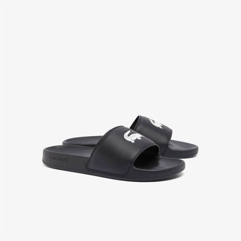 Lacoste Mens Serve Sliders / Black/White